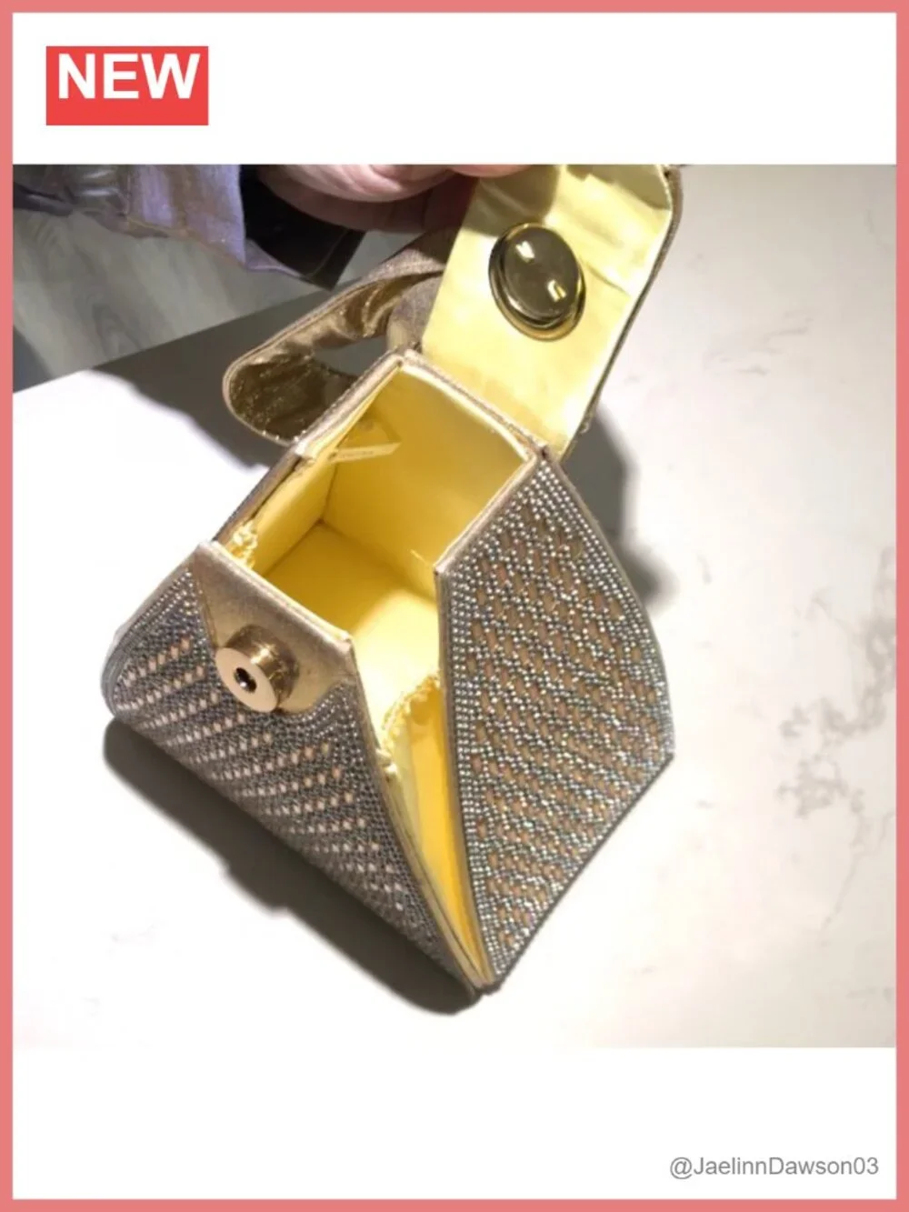 Rhinestone Evening Clutch Bag Pyramid Shape Party Cocktail Engagement Night